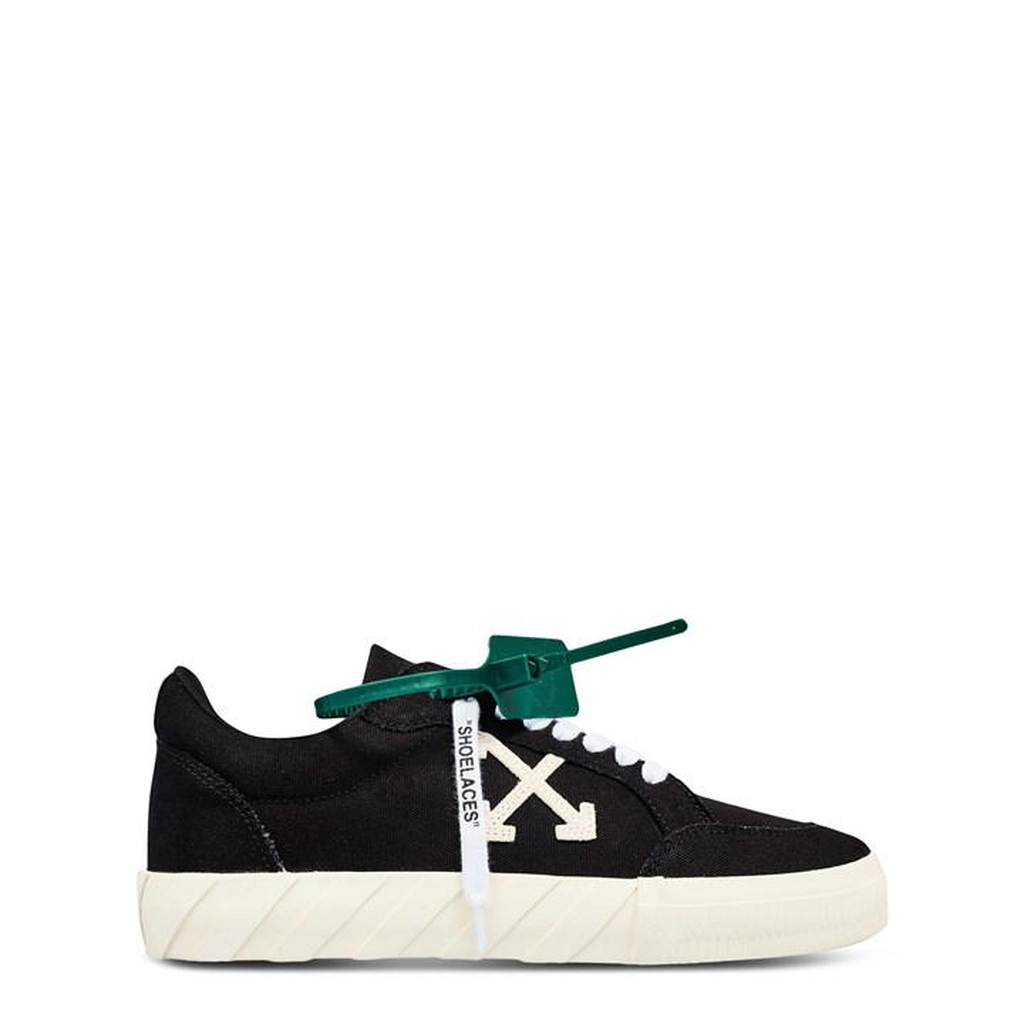 Off White Low Vulcanised Canvas Trainers - Black